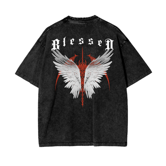 Blessed Acid Wash Oversize T-Shirt - 250 GSM