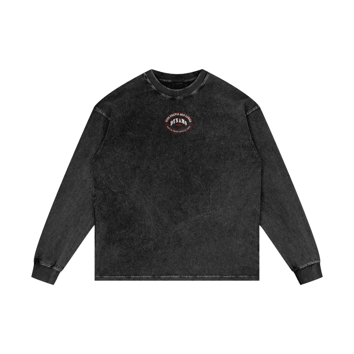 Blessed Acid Wash Oversize Long Sleeve T-Shirt - 250 GSM