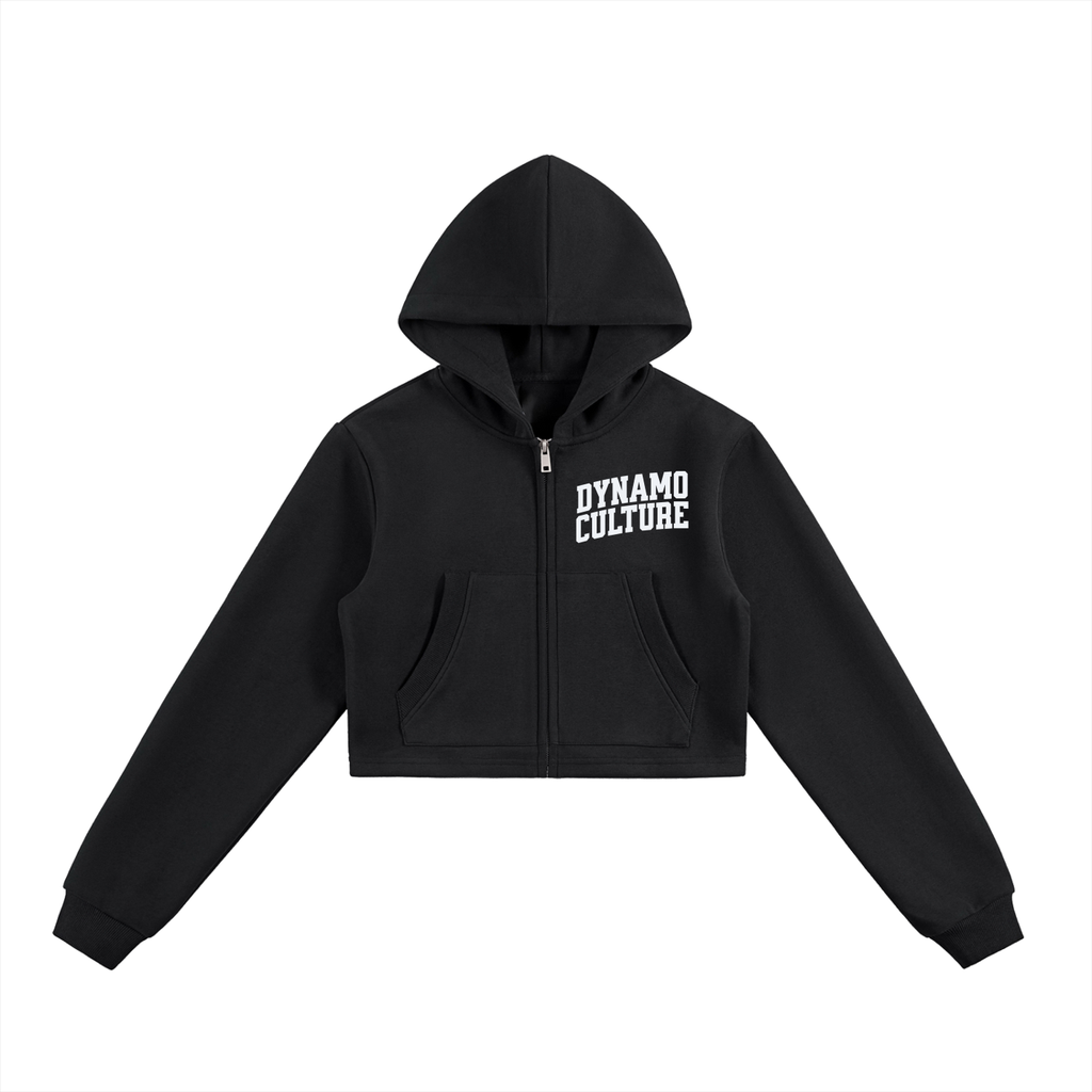 Essential Cropped Zip-Up Hoodie