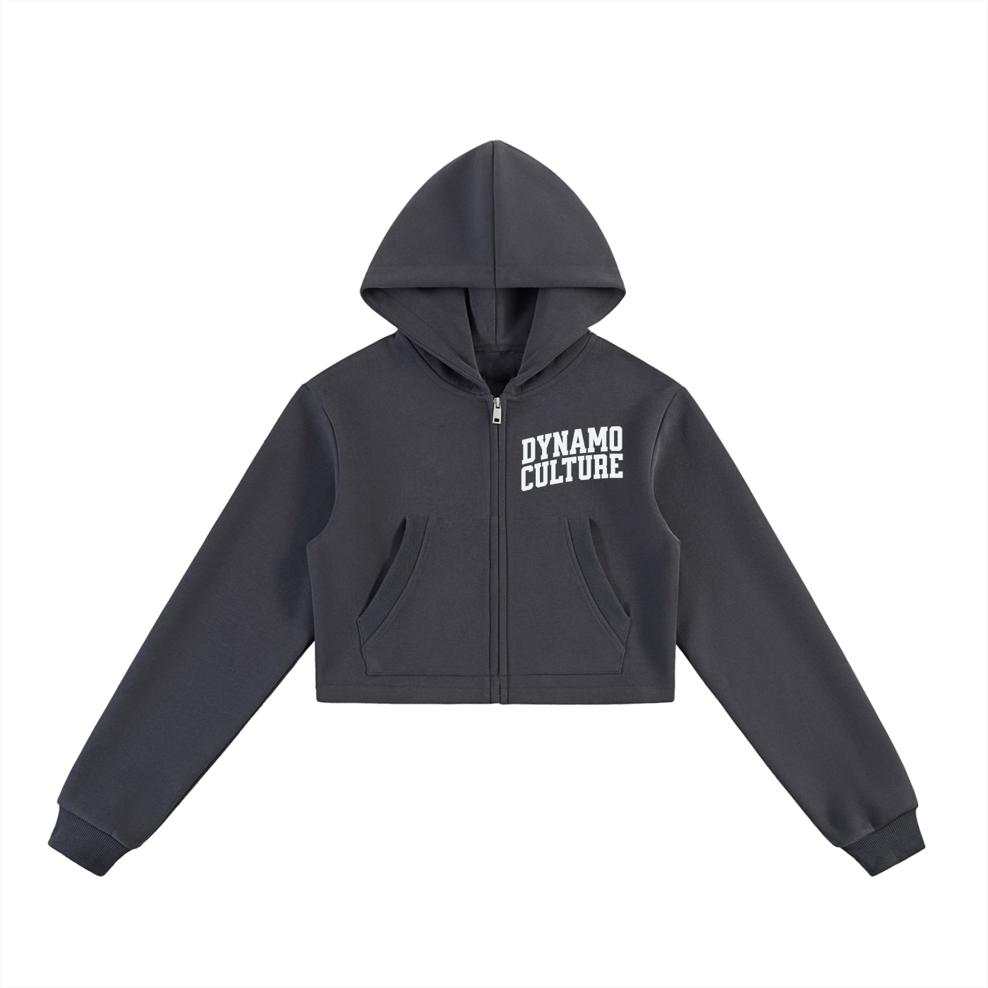 Essential Cropped Zip-Up Hoodie