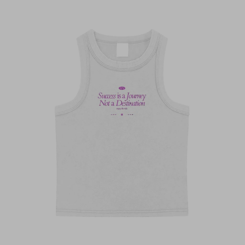 White and Pink Snow Washed Tank Top