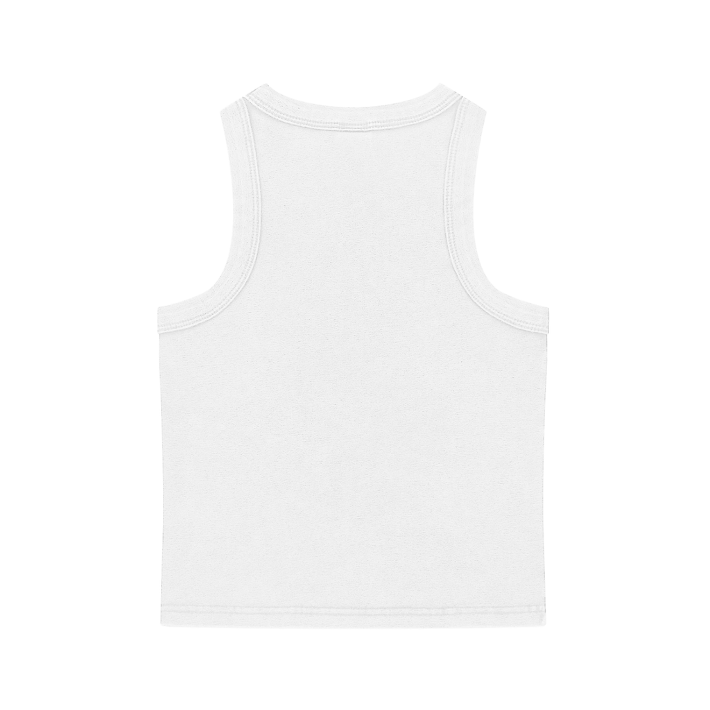 White and Pink Snow Washed Tank Top