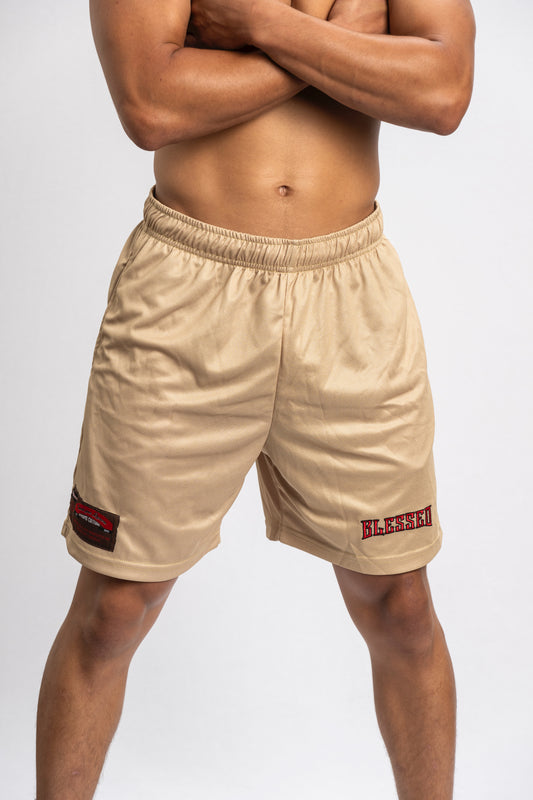 BEIGE 'BLESSED' Shorts