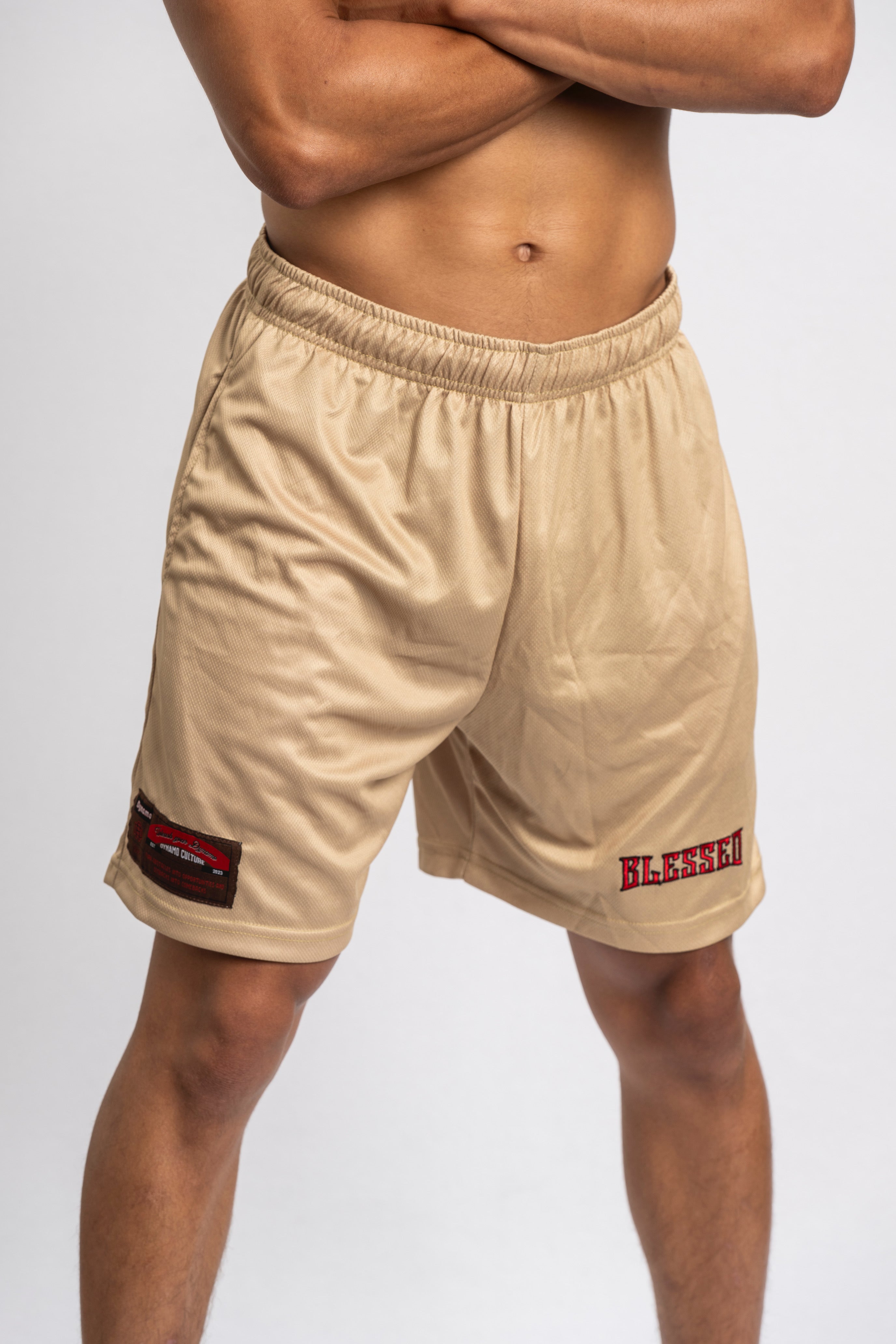 BEIGE 'BLESSED' Shorts